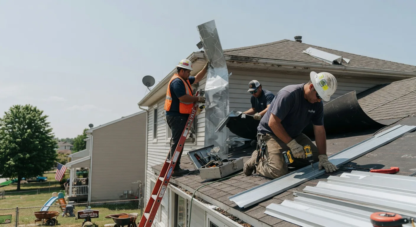Storm Damage Metal Roof Repair in Mineola, IA
